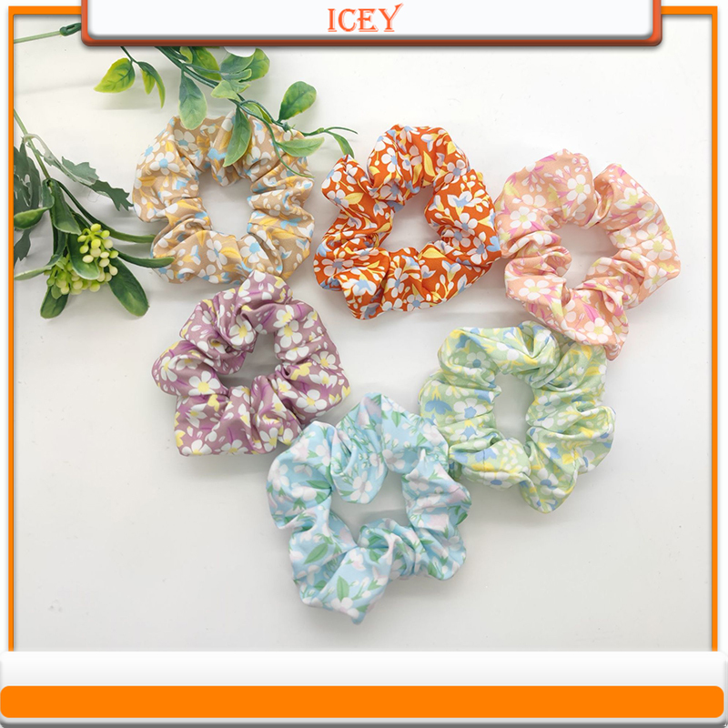 Scrunchie Satin Set - 1 pz floreale Scrunchie anello intestinale
