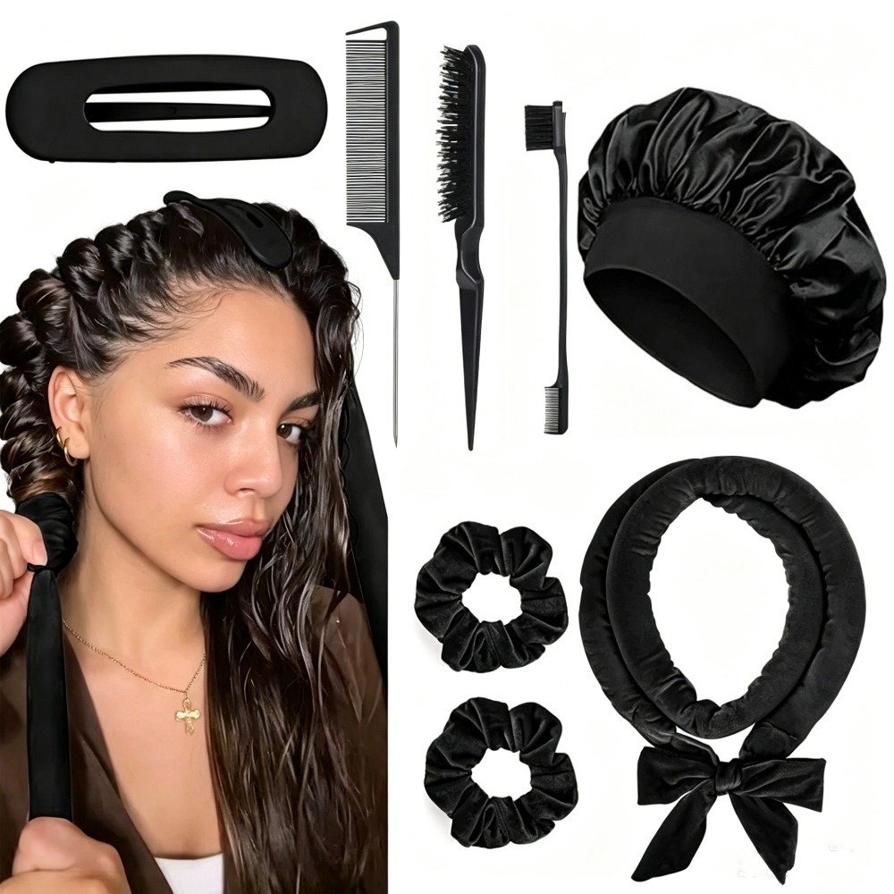 Scrunchie Satin Set - Set Arricciacapelli Senza Calore 8/5/4 Pezzi,