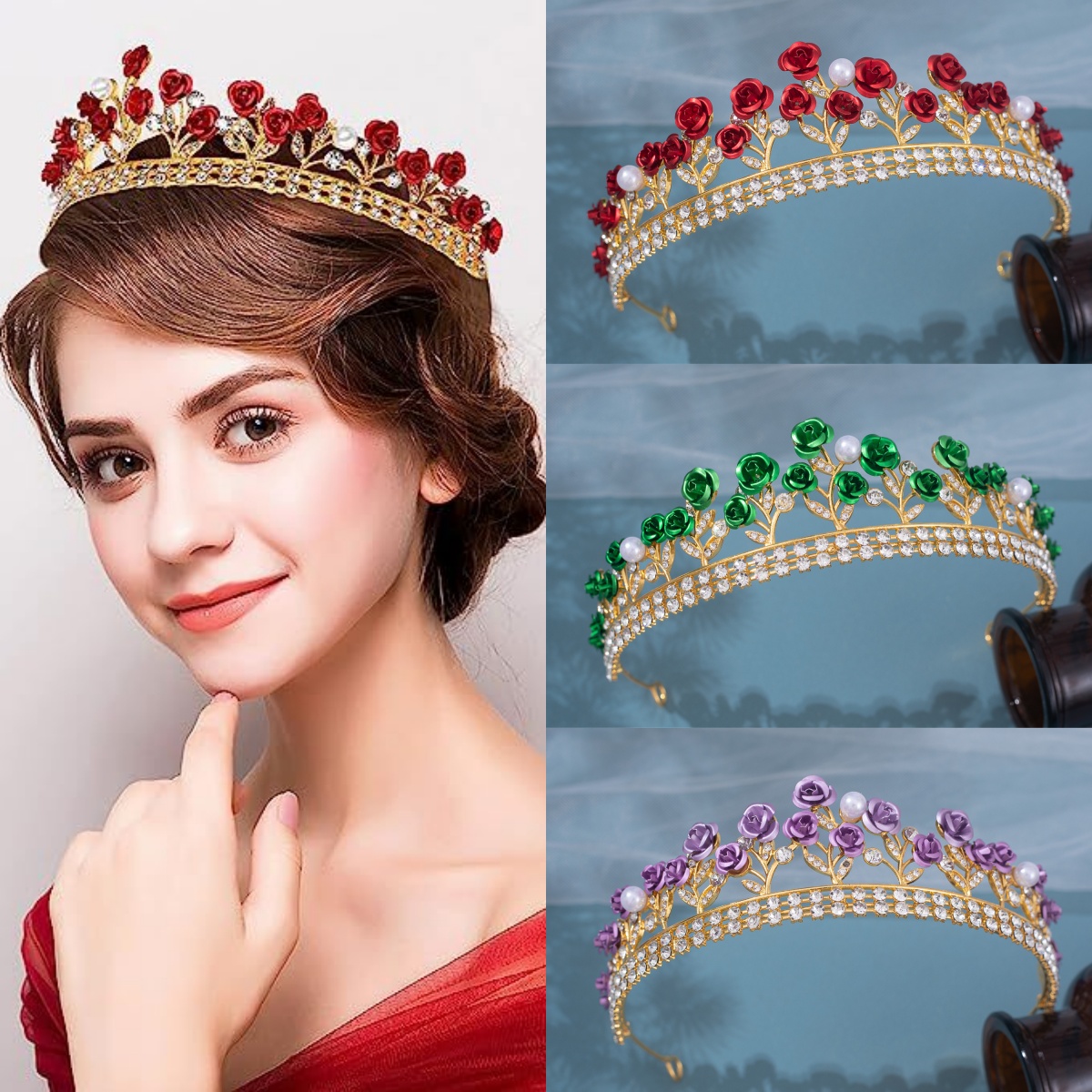Women'S Hair Accessories Wedding - Corona Nuziale in Ceramica Barocca con