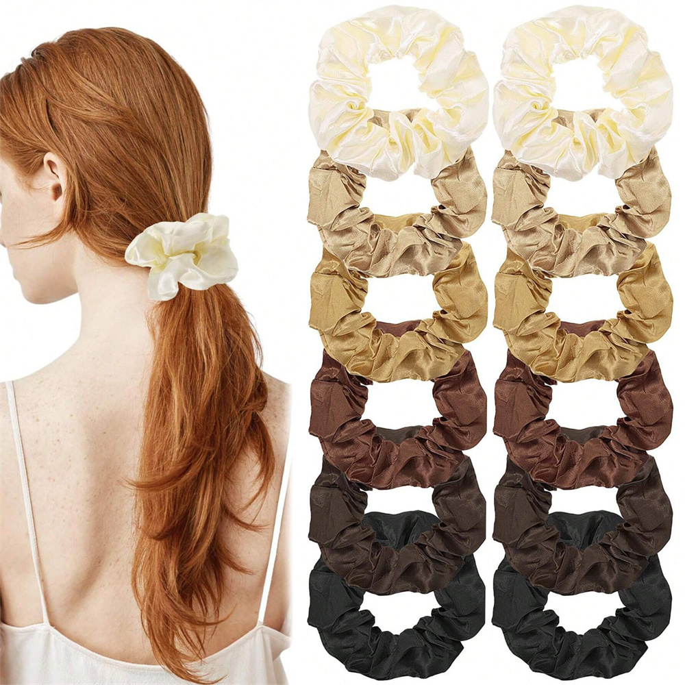 Scrunchie Satin Set - 12 pz/set Nastri Per Capelli In