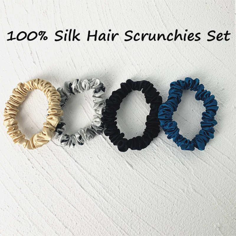 Scrunchie Satin Set - 3 PZ 100% Capelli di Seta