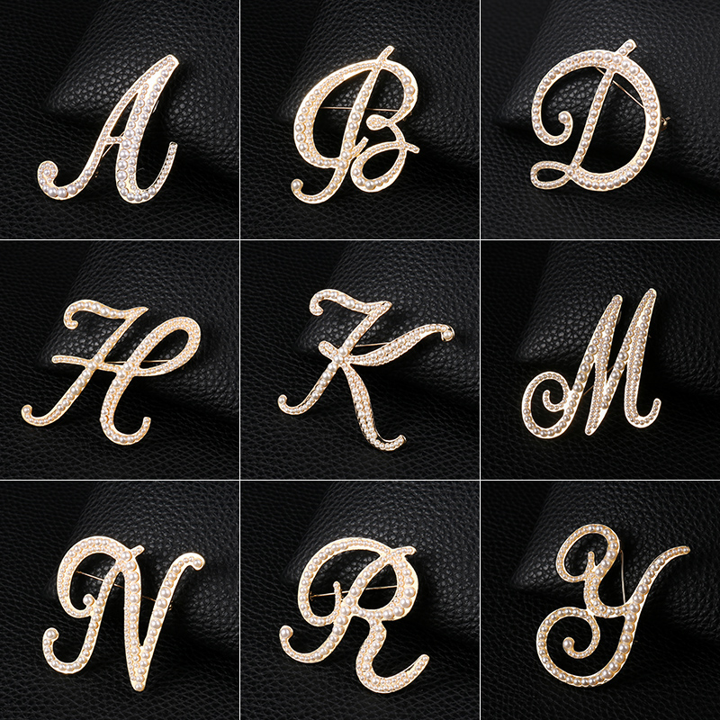 Women Accessories In English - Lettere inglesi A-Z spilla di perle