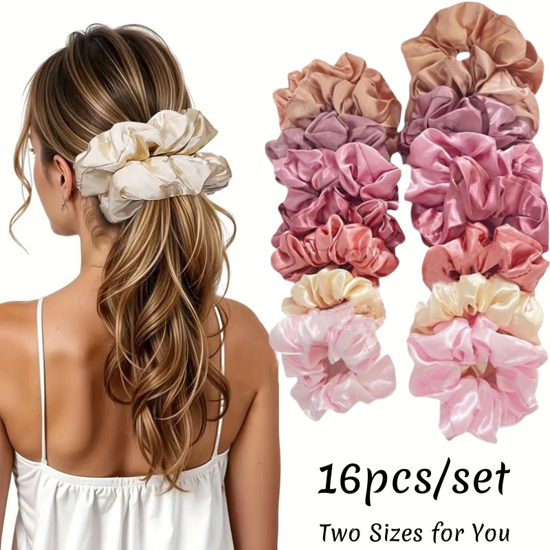 16 pz Morbido Raso Scrunchies  - Scrunchie Satin Set recensione e prezzo